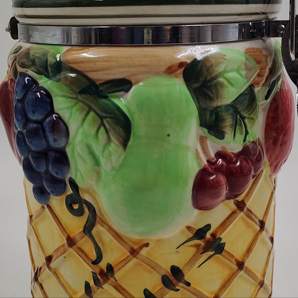 Vintage Fruit Ceramic Lock Canister Retro Kitchen - Picture 7 of 11